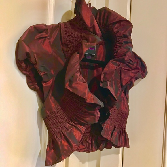 Tops - Bolero jacket M metallic burgundy